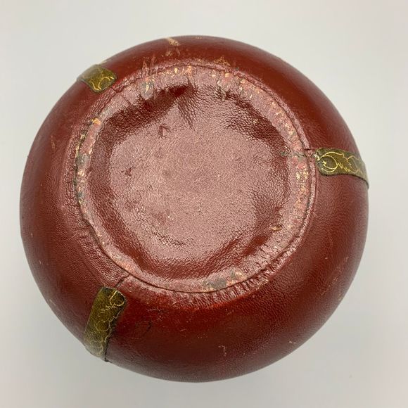 Vintage 1960s Fausto Cordin Leather Wrapped Decanter Hunt Scenes Florence Italy - Picture 7 of 10